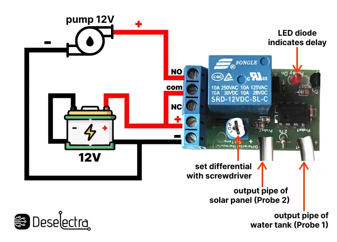 wiring diagram of differential thermostat controller